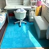 Puzzle Schaum Bodenmatte Flauschige Quadratische Teppichmatte pelzigen Bereich Teppich Zimmer Boden Spielmatte Wohnmobil Teppichfliesen für Schlafzimmer, Spielzimmer, Übung (Blau)