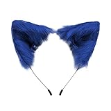 jieGorge Accessoire, Farbe, handgefertigt, Tierohr-Clip, niedliches Plüsch-Ohr, Kleidung, Schuhe und Zubehör (Blau, Einheitsgröße)