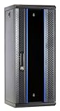 15 HE - 10 Zoll Serverschrank - mit Glastür - (BxTxH) 312x310x752mm - Schwarz - für Zuhause und im Büro