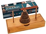 BSIRI Turm von Hanoi Holzpuzzle – 9 Ringe Knobelspiel, Logikspiel, Geduldspiel für Erwachsene, Denkspiel für Erwachsene, Holz, IQ Spiele - Geschenkidee für Erwachsene und Kinder - holzspiele