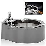 Retro Metall Aschenbecher, ZoneYan Aschenbecher mit Feuerzeug, Aschenbecher Metall Streichholz, Multifunktions Aschenbecher, Retro Metall Aschenbecher Zehntausend Match Feuerzeug, Phantasie Geschenk