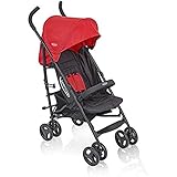 Graco TraveLite Buggy, leicht, klein zusammenklappbar, mit Liegeposition, stufenlos verstellbare Rückenlehne, Tragegriff, ideal als Reisebuggy, ab Geburt bis 15 kg, Kinderwagen Buggy rot, Chilli