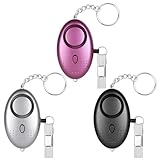 flintronic Persönlicher Alarm, 3 Stück 140 dB Selbstverteidigungsalarm mit LED-Licht und Schlüsselanhänger, Taschenalarm Schlüsselanhänger Alarm für Frauen, Kinder, ältere Menschen, Nachtschicht