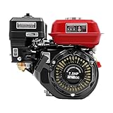 7,5 PS 4 Takt Benzinmotor, 4KW Standmotor 3600 U/min Kartmotor, Industriemotor Luftkühlung Einzylinder Zugstart, Balkenmäher Elektromotor Rasenmäher Go Kart Motor