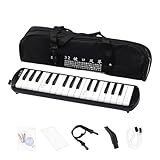 Generisch Melodica für Erwachsene, Melodica-Musikinstrumente, Blasinstrument - Luftklavier mit Tragetasche, Harmoniuminstrument, 32-Tasten-Tastatur für Anfänger und Profis in Schwarz