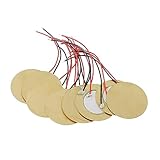 Qsvbeeqj 10 Stück 12 mm Kupferplatte Piezo-Summer Piezoelektrische Keramik Kupfer Buzzer Schweißdrähte für Druck