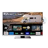SYLVOX 22' Wohnmobil Fernseher mit DVD-Player, 12V Smart TV 1080P Full HD, Google TV, Rahmenloser DC/AC Powered Television mit WiFi, Bluetooth, HDMI, USB | Triple-Tuner für Wohnwagen, Camping & LKW
