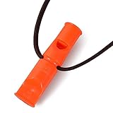 ACME Doppeltonpfeife No. 640 mit GRATIS Pfeifenband aus Leder (90mm, No. 640, DG Orange)