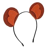 DEARMAMY Affen-stirnband Stirnband Mit Braunen Bärenohren Make-up-stirnbänder Für Frauen Make-up-stirnband Hundeohren Stirnband Kuh-stirnband Chipmunk-ohren-stirnband Filzstoff Brown