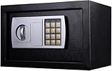 Feuerfest Wasserdicht Tresor für Zuhause mit Schlüsselschloss,8.5L Tragbarer Tresor Für Bargeld Medikamente Schmuck, Schwarz 30 B x 20 T x 20 H cm