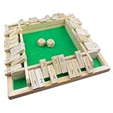 Yeefunjoy Shut The Box Spiel, Hölzernes Würfelspiel aus 2-4 Spieler Klassisch Würfelspiel Mathematik Lernspielzeug mit 2 Würfel für Kinder Reisespiel Family Brettspiele Erwachsene Partys Geschenk
