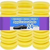 Schaumstoff-Autowachs-Applikator-Pad, Schaumstoff-Applikator-Pads, Detaillierung, rund, 10,2 cm, Polierschwämme für Autowachs-Applikator-Pad, 24 Stück, Gelb (Gelb, 24 Stück)