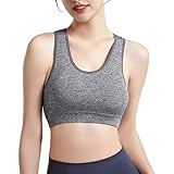 Sport BH Damen Starker Halt Push up Bralette Ohne Bügel Bügelloser Gepolstert BHS Damen mit U-Rücken Rückenfrei Bra Seamless Crop Top Minimizer Büstenhalter Unterstützung Bustier für Yoga Gym