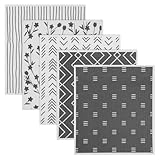 KEGAJEGA Schwedische Geschirrtücher 19,5x17cm Spüllappen Waschbar 100% Biologisch Abbaubar Saugstarke Wiederverwendbare Spültuch für alle Oberflächen im Haushalt und in der Küche (5 Stück)