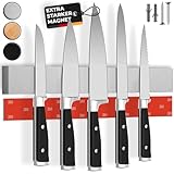 CUCINO Messer Magnetleiste selbstklebend - Vergleichssieger mit extra starkem Magnet - Einfache Montage mit 3M Klebeband ohne Bohren, aus Premium-Edelstahl - 40cm