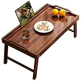 Klapptablett aus Holz mit erhöhten Kanten, Betttablett für Sofa und Erkerfenster