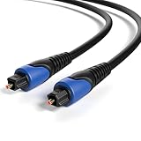 2m Optisches Kabel | Toslink Digitalkabel | Audiokabel | vergoldete Kontakte | LWL Lichtwellenleiter | SPDIF Digital kompatibel mit Soundbar, Home Entertainment, HiFi-System, Heimkino, TV, PS4 usw.