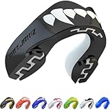 SAFEJAWZ Sport Zahnschutz Erwachsene und Kinder Sport Mundschutz Für alle Vollkontakt-Sportarten einschließlich Rugby, MMA, Kampfsport, Kickboxen (Erwachsene (12+ Jahre), Black Fangz)