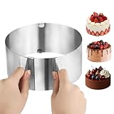Atliberswo Tortenring Verstellbar - Hoch 8 cm, backring verstellbar, Edelstahl Tortenform Verstellbar Ø 16-30 cm, Backring Verstellbar, Backrahmen Geeignet zum Kuchenbacken und Backen