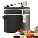 DAWCBVJQ ABS Luftdichte Kaffeedose 1.2LBlack Kaffeebohnen Aufbewahrung Glas Kaffeedose Luftdicht Kaffeebohnen Behälter Kaffeedosen Aus Edelstahl 304 Kaffeebohnenbehälter Vakuum