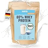 Hans Brainfood 80% Bio Whey Protein Pulver Neutral 1kg grassfed von Kühen aus Bayern ohne Zucker - Eiweißpulver, Whey, Eiweiss Protein Pulver - 100% reines Bio Molke-Protein