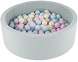 Velinda Bällebad Ballpool Kugelbad Bällchenbad Bällchenpool Kinder Pool mit 200 Bällen (Farbe der Bälle: pink, blau, gelb (pastell))