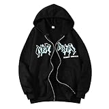 Sweatjacke Herren Zipper Hoodie Y2K Oversized Sweat Jacken Hoody Mit Kapuze Kapuzenpullover Kapuzenjacke Sweatshirt Hoodie Pullover Geschenke Für Männer Jungen Herren Schwarz M