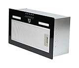 K&H Dunstabzugshaube 52cm Einbauhaube [UMLUFT & ABLUFT] - Abzugshaube mit Metall Fettfilter - Dunstabzug mit LED Beleuchtung - Cooker Hood - BCK-52-330m³/h - Energieklasse B (Schwarzes Glas)