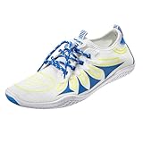Herren Damen Barfussschuhe Unisex Badeschuhe Leichte Neoprenschuhe Schnell Trocken Strandschuhe rutschfeste Wasserschuhe Schnürhalbschuhe Atmungsaktive Aquaschuhe Outdoor Surfschuhe