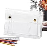 Toilettentasche - 6-Fächer Etui - Tragbare Aufbewahrungstasche Durchsichtiger Organizer Für Kosmetik Makeup Utensilien Toilettenartikel Schreibwaren