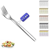 Kyraton Tafelgabeln 12 Stück, 18.3cm Edelstahl Menuegabel, Gabeln und Löffel Besteck, ideal für Zuhause, Restauroom, Hotel, Hochzeit, Party, spülmaschinenfest