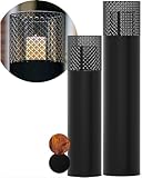 Bentson Windlichtsäule Anthrazit Design I 2er Set I Deko-Säule für Garten im Industrial Design I Garten Windlicht für draußen und drinnen I Laterne inklusive Kerzen I Orientalisch I 95cm + 75cm