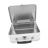 CLISPEED Retro Metall Brotdose aus Weißblech mit Schloss und Klappbarem Deckel Langlebige Bento Lunchbox für Frauen Vielseitiger Lunchbehälter für Sandwiches Obst Nüsse Gemüse bei Picknick