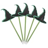 Tofficu 5 Stück Halloween Kugelschreiber mit Hexenhut Kinderfreundliche Cartoon Gelstifte Langlebig Glatte Schreibleistung als Partygeschenk Schulbelohnung und Bastelzubehör