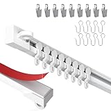 Selbstklebende Vorhangschienen-Set 80 160 220 240 320 500cm Gardinenschiene Für Decke Oder Wand, Schienensystem für Schlafzimmer, Fenster, Duschen, Schränke, Wohnwagen(Wall Track,220cm(7.2ft))