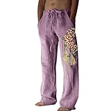 Generisch Leinenhosen Herren Stoffhose Herren Sommer Freizeithose Herren DüNn Leinenhose Herren Lang Grau