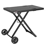 Royal Gourmet Grilltisch Klappbar Grillwagen für Gasgrill, Outdoor Grillständer für Tischgrill, Faltbarer Rollwagen mit Haken, Klapptisch zum Gasgrill GT2005-G Schwarz