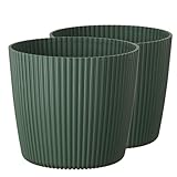 Tymar Blumentopf,Übertopf, 2er-Pack, Runde Form ((2pack) Grün, ø 30 cm)
