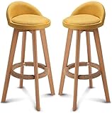 Verstellbare drehbare Barhocker-Barhocker Barhocker Set von 2 hölzernen hohen Essecke und Rundsitze Hauptküche Frühstückszähler Treibhaus Café für Pub Café Modern Essensstuhl, PU-Ledersitzkissen, Bars