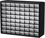 Akro-Mils 10164 Schubladenschrank mit 64 Schubladen, Kunststoff, für Garage, Perlen- und Make-up-Organizer, Lego-Aufbewahrung, Lehrer-Werkzeugkasten und mehr, 50,8 x 15,2 x 40,6 cm (B x T x H) Schwarz