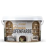 SEEBAUER diy Ofenfarbe für Innen 2,5L - Hitzebeständige Farbe für Kamin und Kachelofen - Atmungsaktiv und Abwaschbar
