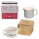 BEAUTY IMAGE Packung mit 2 Deluxe-Massagekerzen – Glamour, glänzende Goldfarbe – Champagner- und Erdbeerduft. 2 bis 3 Ganzkörpermassagen pro Kerze. Heißes Öl für die professionelle Massage.