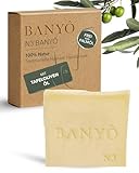 BANYÔ Olivenöl Seife I 100% natürliche Inhaltsstoffe I Handgemachte Hamamseife I Intensive Feuchtigkeitspflege mit Hamam-Duft I Auch für sprödes Haar I Ideal für trockene Haut