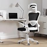 Ergonomischer Büro-Gaming-Stuhl mit verstellbarer Kopfstütze, abnehmbarem Kleiderständer, drehbar, neigbar und dynamischer Rückenstütze ideal für Studium, Arbeit und Wohnen, bequemer Netz-Heimstuhl