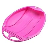 Robuster Schneeschlitten - Robuster Kunststoffschlitten für Kinder & Erwachsene, langlebiger Downhill Sprinter Rodelschlitten mit 2 Griffen, Rodelschlitten Schneeschlitten Kinder Geschenk (Rosa)