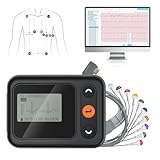 CheckMe Aktualisiertes EKG Gerät für Zuhause & 12-Kanal EKG – Leistungsstarke KI-Analyse und Vollständige 24h Aufzeichnung: Tragbarer für Kontinuierliche Herzüberwachung mit PC/Mac Software