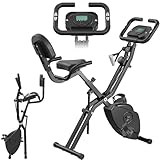 Klappbares Heimtrainer-Fahrrad, Fitnessgerät für Indoor-Training, Trainingsrad mit Platzsparender Aufbewahrung