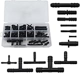 113 Stk T-Verbinder Schlauchverbinder Set, Schlauchverbinder sortiment kfz,schlauchverbinder auto sortiment, für Gartenschläuche, Auto Stecker, Tropfschlauch, Bewässerungsanlagen