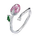 LXGGUC Knospe Blumenkette und Ringohrringe Armband 925 Sterling Silber Schmuck Geschenk für Frauen Original Design