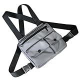 TOVINANNA Modische Hip Hop Nylon Brusttasche Herren Wasserabweisende Outdoor Westentasche mit Großem Fassungsvermögen Multifunktionale Sporttasche für Wandern Radfahren und Reisen
